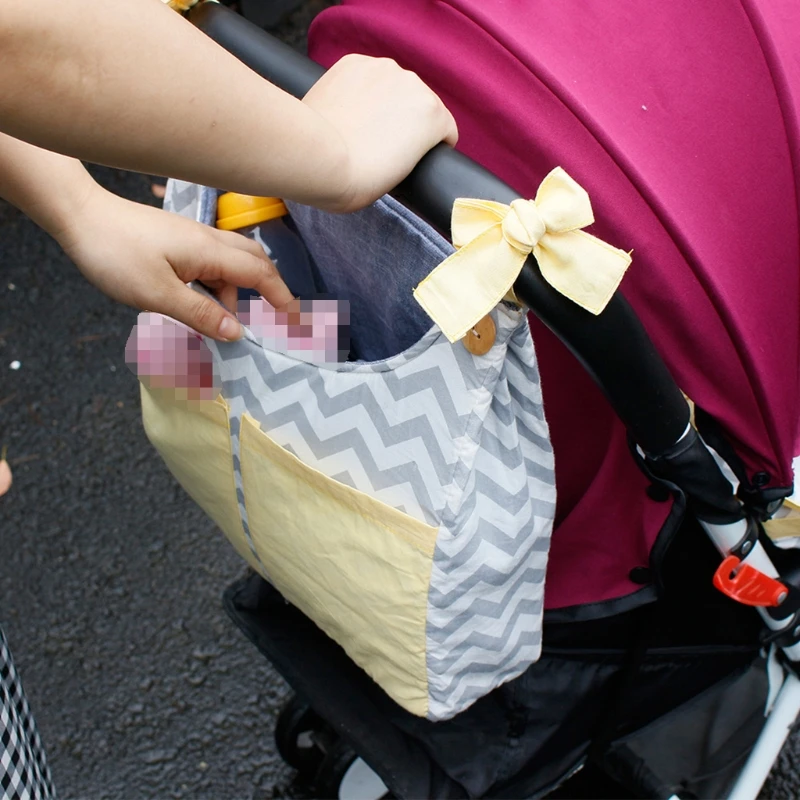 

2 Pcs Baby Crib Storage Bag Lace-up Hanging Organizer Cot Care Essentials Diaper Pocket