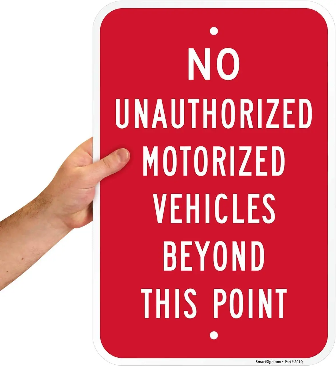 

SmartSign K7460AL12x8 "No Unauthorized Motorized Vehicles Beyond This Point" Sign | 12" x 8" Aluminum