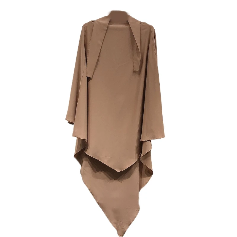 Eid Prayer Garment Long Khimar Islamic Women Hijab Sleeveless Tops Abaya Hijab