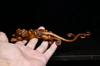 home decor 9 china collection old boxwood chinese dragon statue long tail brave pen holder wooden dragon pen holder