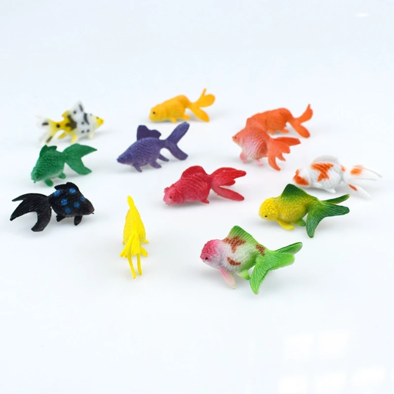 

12 Pcs/Set Soft PVC Goldfishes Models Epoxy Filling Material Crystal Ocean Resin 3D Mini Fish Modeling Filler