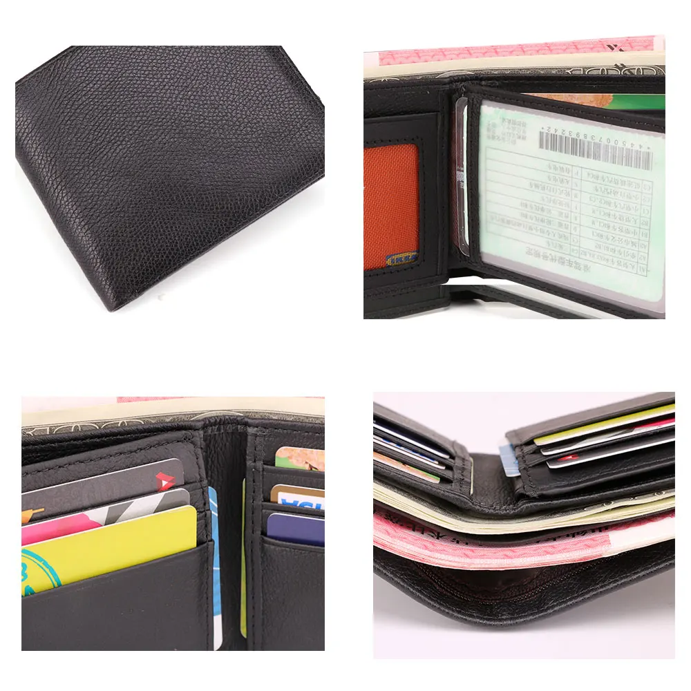 Кожаный держатель для карт JOGUJOS мужской кошелек на молнии из натуральной кожи