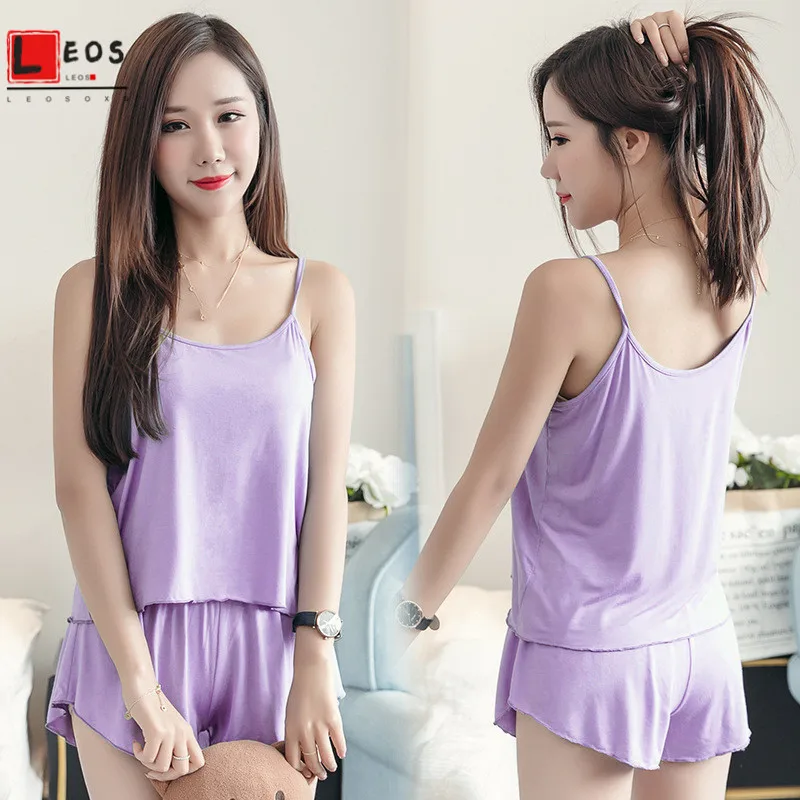 

Комплект пижамный Женский, однотонный, без рукавов, с шортами, 2 шт.