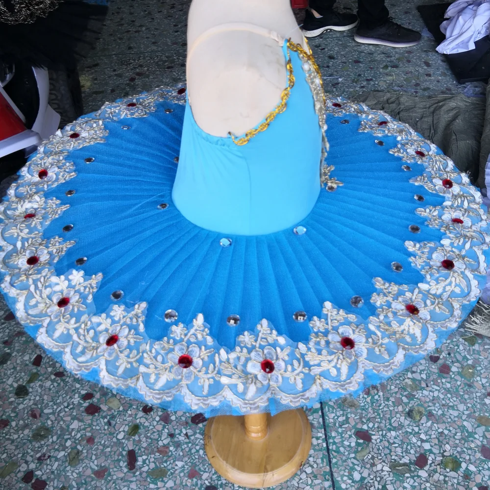 Балетное платье для девушек ярко-голубое маленькое танца живота милые костюмы