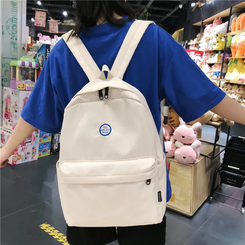 

Female Solid School Bag For Teenage Girls 2020 Nylon Travel Backpack Women Mochilas Sac A Dos Ladie Laptop Rucksack Men Bag Pack