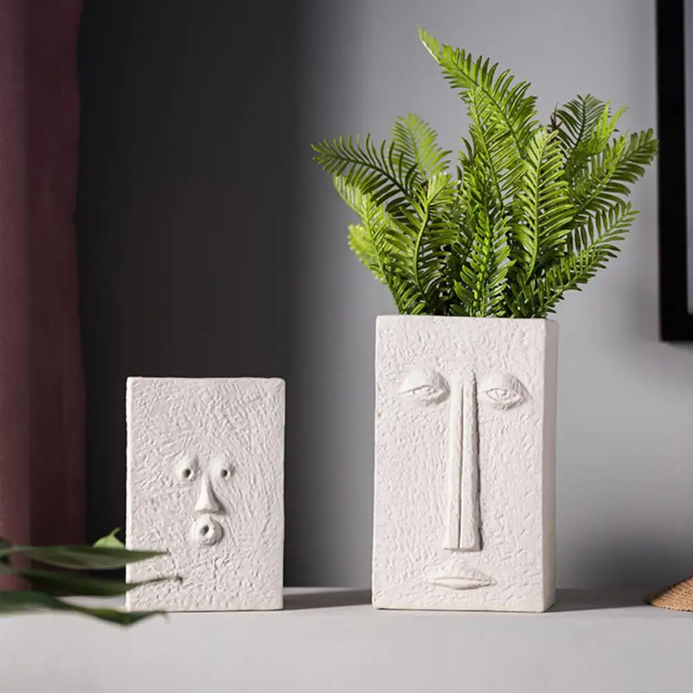 

Human Face Expression Plants Pot Vase Planter Home Office Desktop Decor Gift