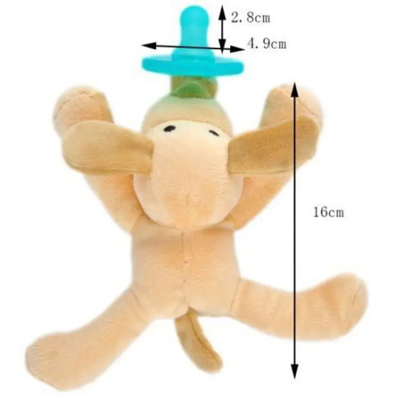 

1Pcs Cartoon Pacifier Toddler Infant Baby Soothie Boy Girl Kids Silicone Pacifiers Cuddly Plush Animal Nipples