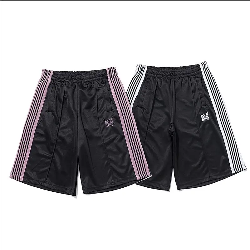 

AWGE Needles Rocky Shorts Hip Hop 1:1 High Quality Butterfly Embroidery Shorts Japan Needles Trousers