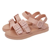 plastic jelly shoes women summer sandals platform belt buckle pvc beach shoes rome sandals for women holiday 2021 new