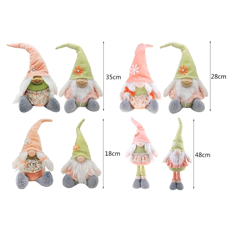 

Easter Bunny Gnome Spring Holiday Home Decoration Plush Handmade Rabbit Swedish Tomte Elf Ornaments