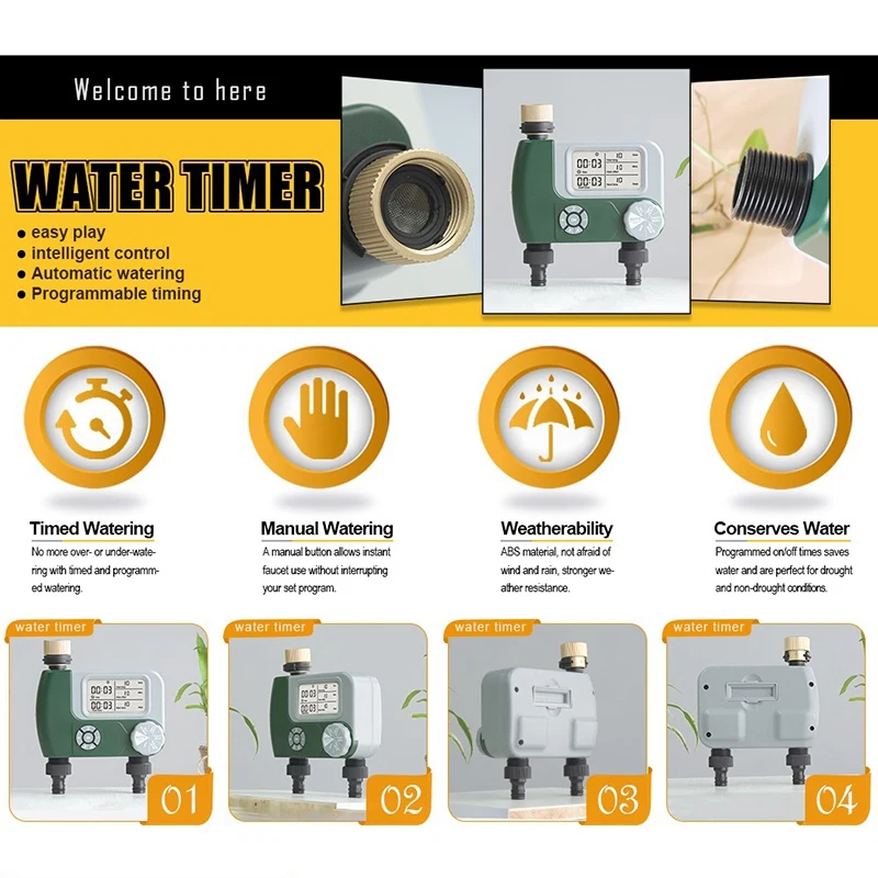 

Garden Automatic Water Timer Irrigation Controller Sprinkler Controller Programmable Valve Hose Faucet Watering Timer