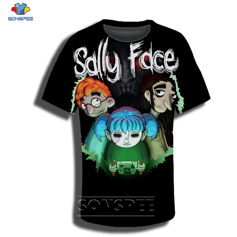 Футболка с 3d принтом аниме уличная одежда sally хип хоп Рок лицо для мужчин и женщин игра модная футболка Harajuku Детские рубашки homme футболка A115
