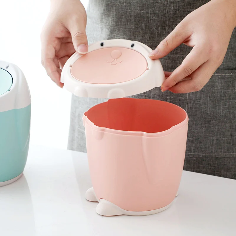 Настольная мини-корзина для мусора креативный контейнер с крышкой кухни
