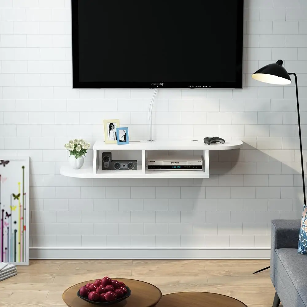 Tribesigns 2 ярусное современное крепление на стену плавающая полка ТВ