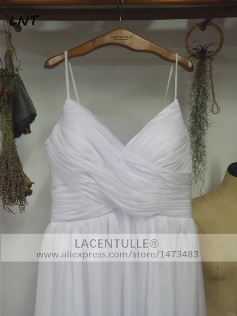 Длинные шифоновые пляжные свадебные платья на бретелях-спагетти | Свадьбы и