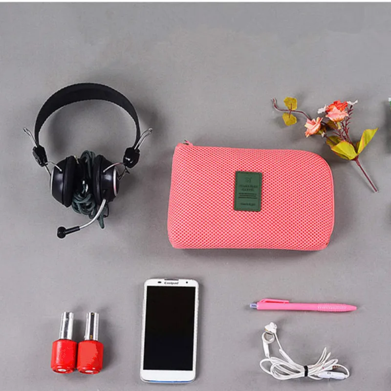 

Fashion USB Charger Cable Earphone Case Makeup Cosmetic Organizer Accessories Bag Creative Shockproof Travel Digital