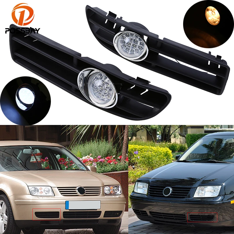 POSSBAY пара автомобиль передний бампер решетка Противотуманные фары/светодиодный