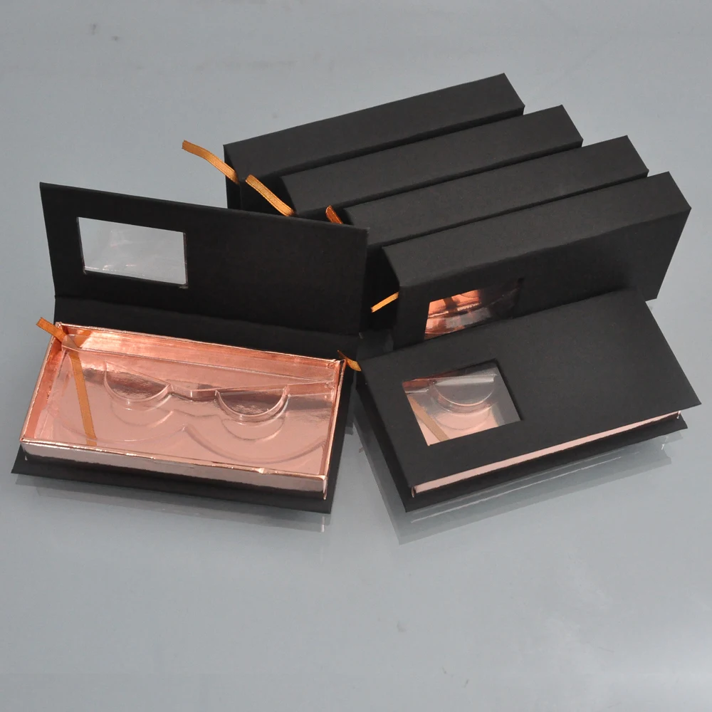 

Wholesale False Eyelashe Package Eyelash Packaging Box Custom Logo Lash Black Boxe Packaging Mink Lashes Makeup Case Bulk Vendor