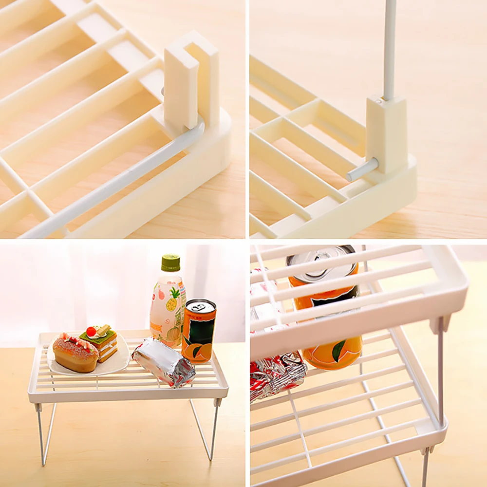 

Foldable Kitchen Storage Rack Holder Organizer Stackable Kitchen Bathroom Cupboard Bathroom Storage Stand Shelves Shampoo Holder