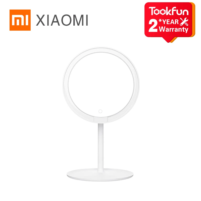 

NEW Xiaomi Mijia LED Makeup Mirror 2000mAh Ra92 Three Gears 0°-45° Adjustable 900lux Soft Light 6.5 Inches HD Silver-Plated