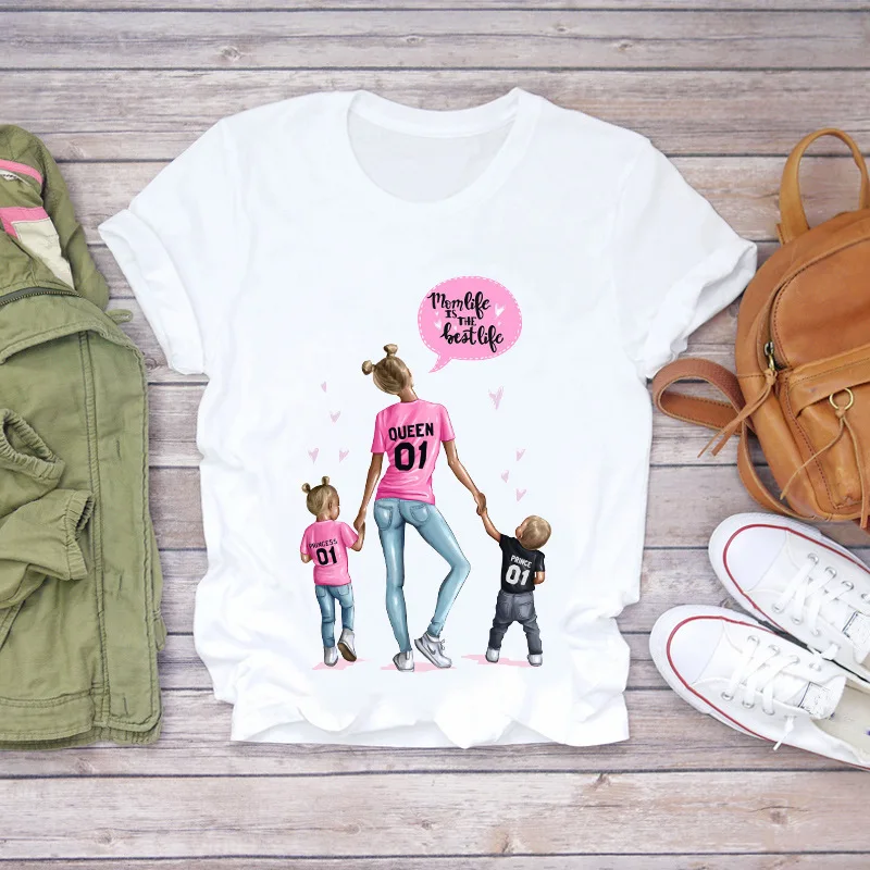

T-shirts Top for Women 2021 Cartoon Momlife Mom Love Clothing Print Lady T-shirts Top T Shirt Ladies Graphic Female Tee T-Shirt