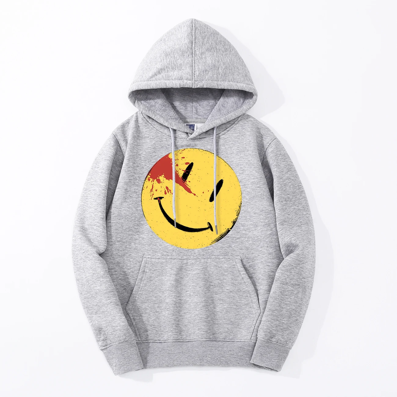 Толстовки с капюшоном со смайликом флисовые забавные модные толстовки сезон