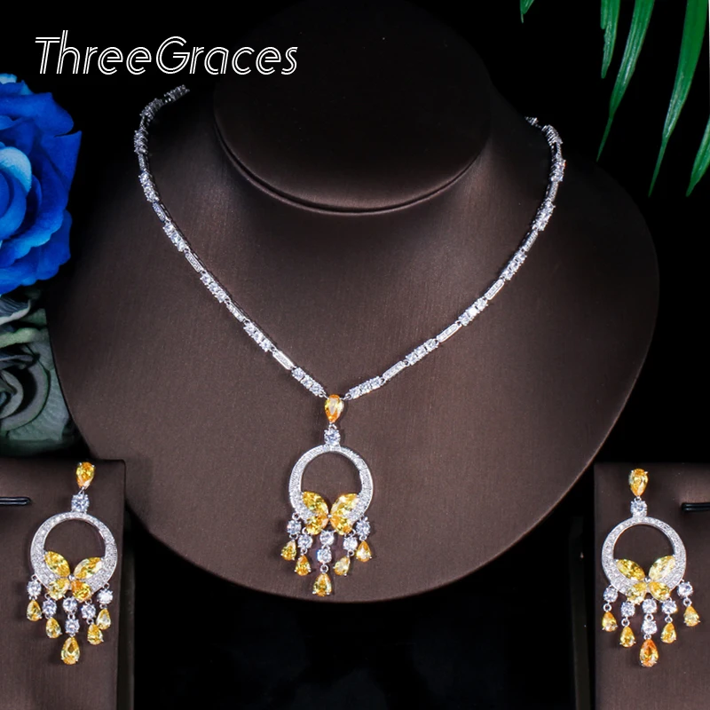 ThreeGraces красивый желтый кубический циркон камень большая длинная бабочка висячие