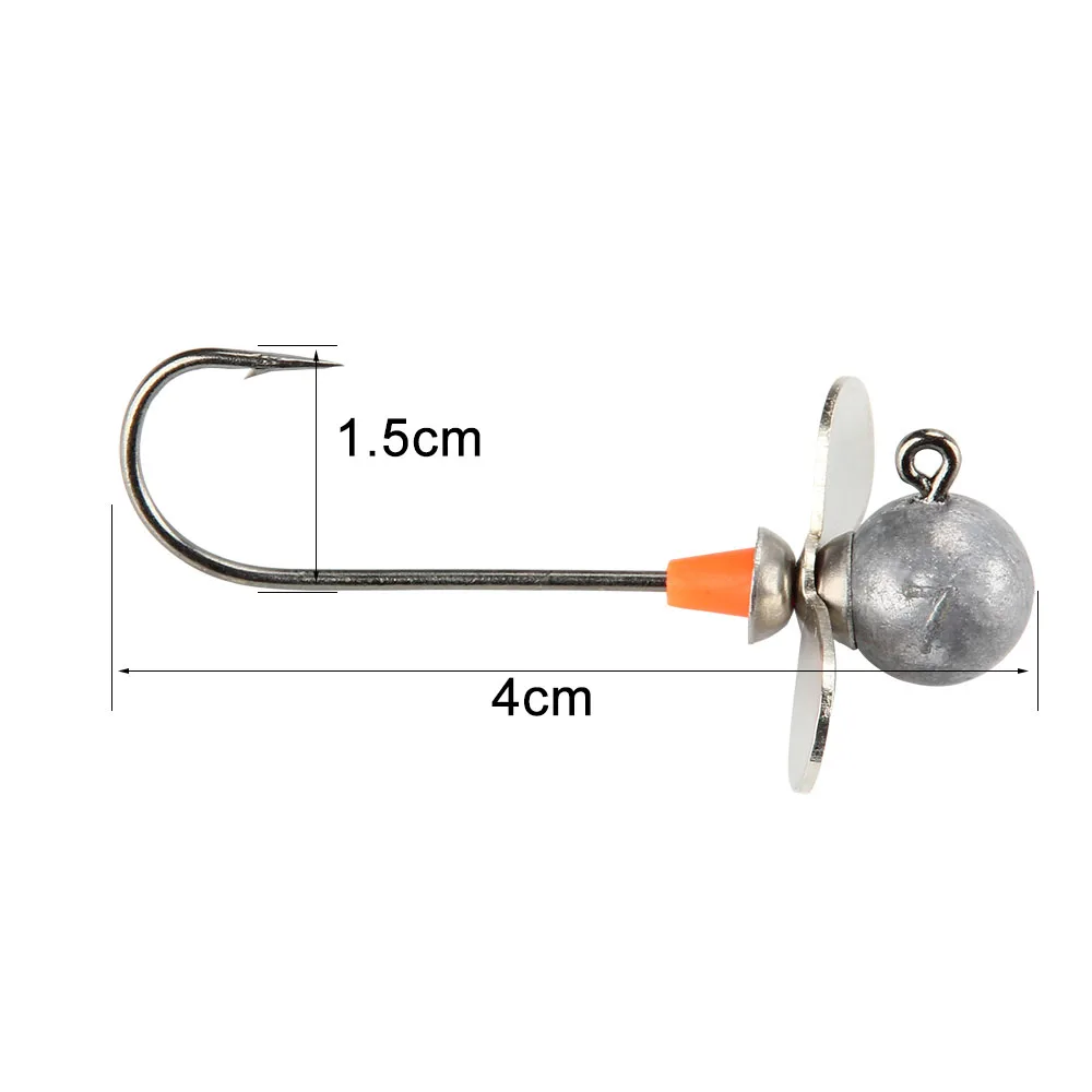 Палисандр 2 шт. круглые Jig Head лезвие спиннера рыболовный крючок 5g 7g 10g 14g Одиночная