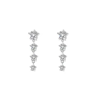925 silver needle pentagram earrings size rhinestone earrings korean temperament personality dongdaemun trendy earrings