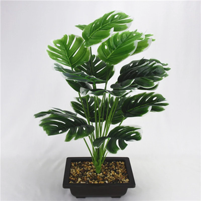 

Artificial Plants Green Palm Leaves Monstera Home Garden Living Room Bedroom Balcony Decoration Tropical Plastic Fake Plant Long