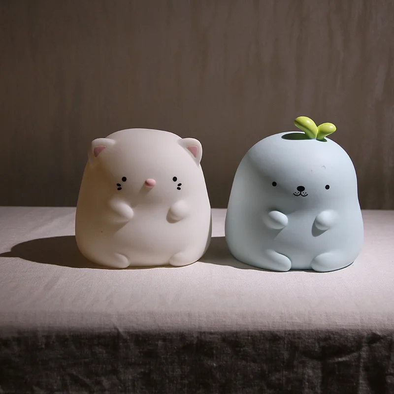 

Safe Box Money Creative Children Cartoon Kitten Animal Vinyl Coin Bank Toy Ornaments Money Box Mialheiro Piggy Banks ED50MB