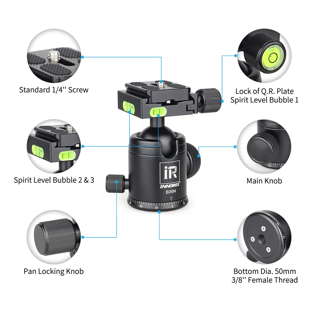 Профессиональный штатив Монопод INNOREL RT30 из алюминиевого сплава с шариковой