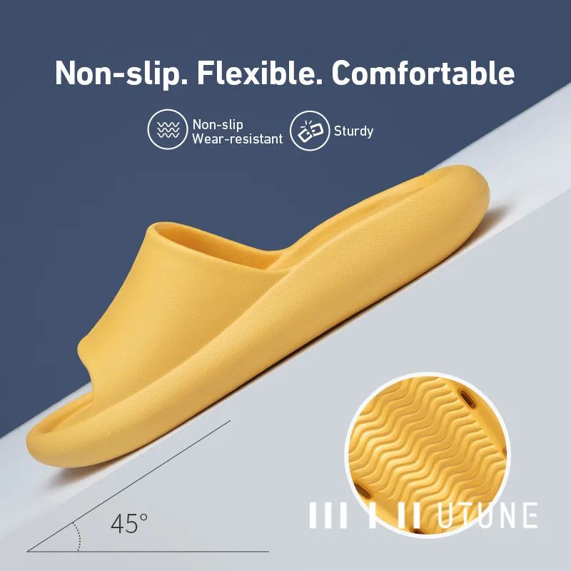

UTUNE Leak Hole Slides Men Home Bathroom Slippers Indoor Women House Shoes EVA Summer Leaking Bath Platform Pool Beach Black