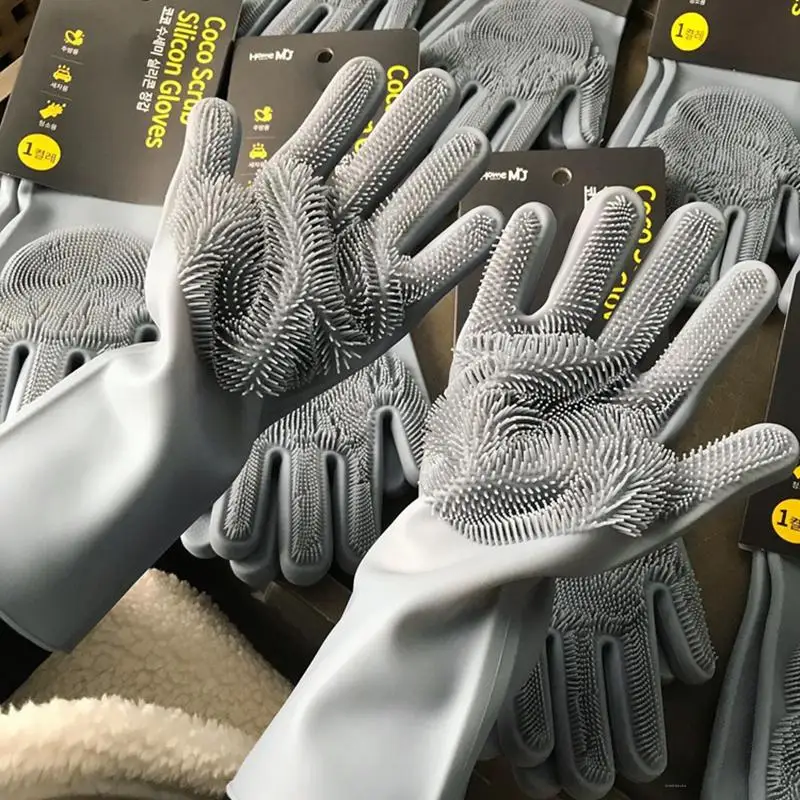 

Kitchen Gloves Cleaning Brush Dish Gloves Silicone Cleaning Housework Gloves