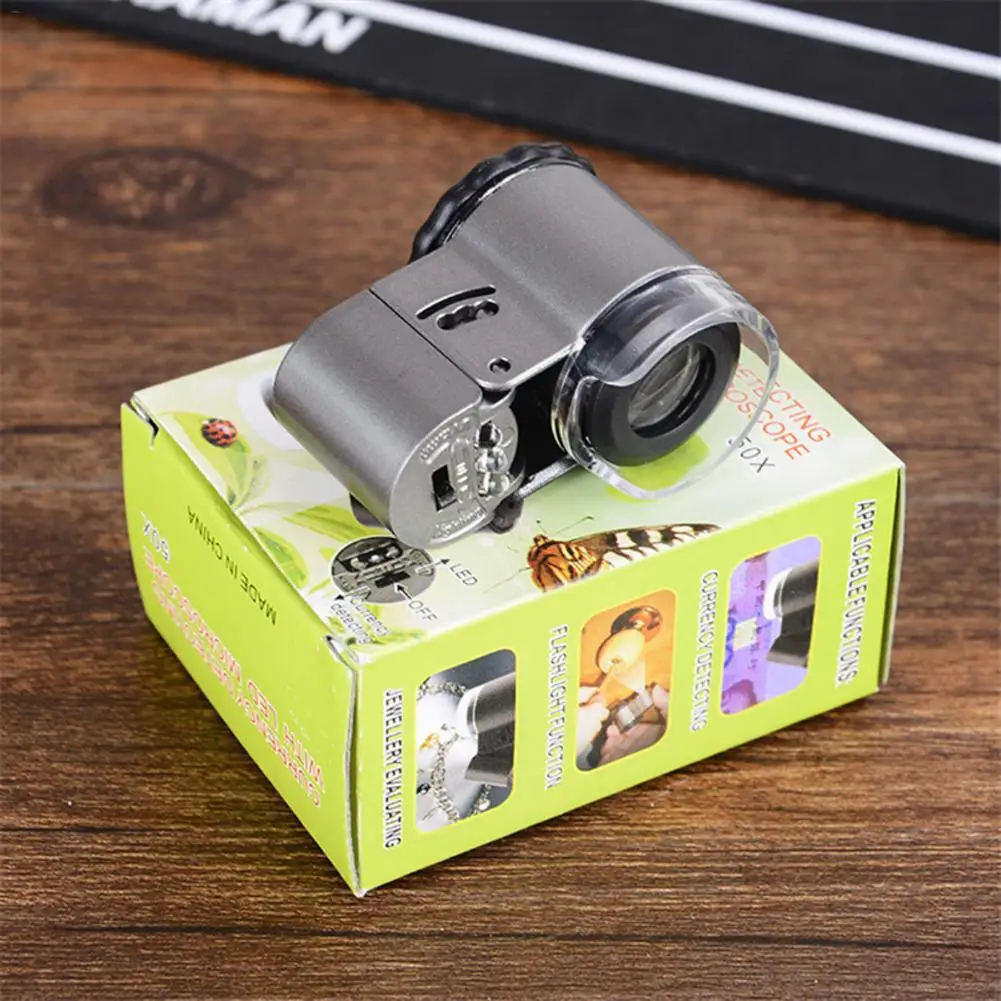 50X LED Mini Microscope Jewelry Magnifying Glass Loupe 9882A | Инструменты