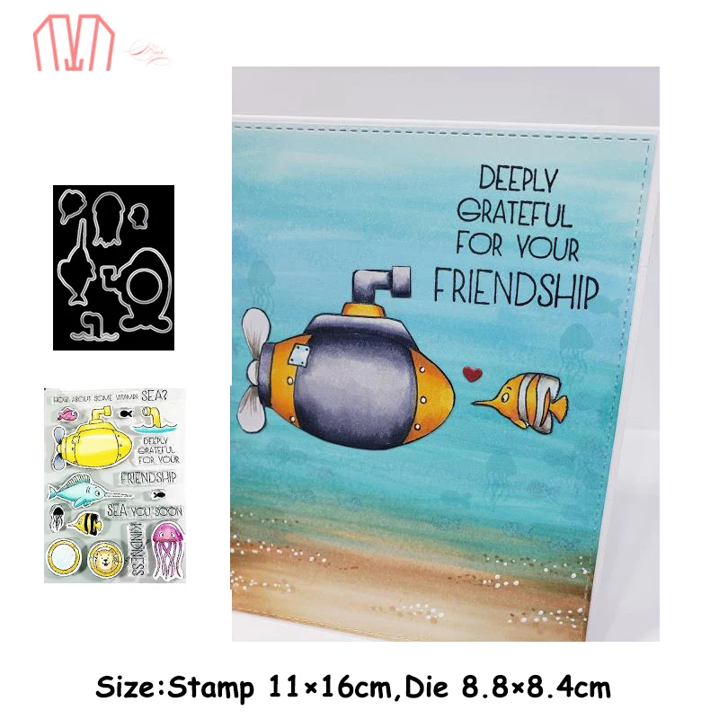 Маи морской орган металлические режущие штампы трафареты Cear штамп для DIY