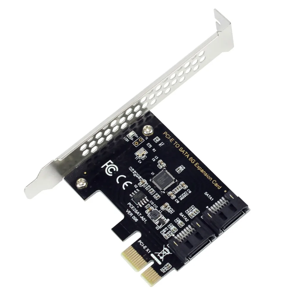 PCI-E 2,0x1 на 2 порта SATA III 6 ГБ/сек. внутренний конвертер PCI Express контроллер адаптер карта для SATA HDD SSD