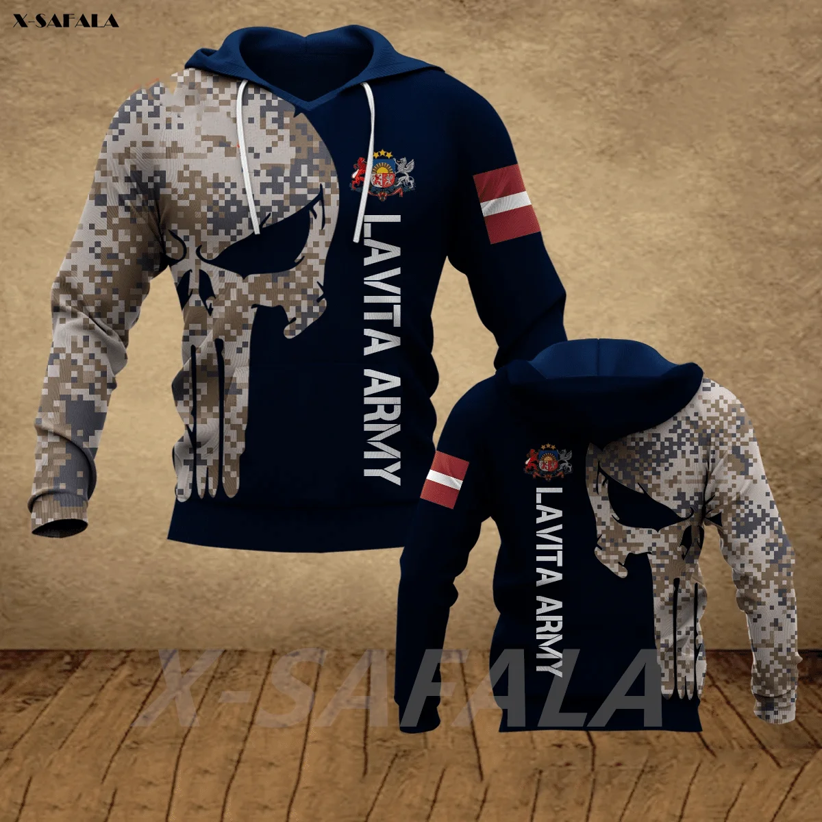 Толстовка мужская и женская с 3D принтом богов слабого Латвия пуловер на молнии