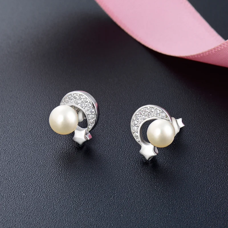 Модные серьги-гвоздики из стерлингового серебра S925 серьги с натуральным