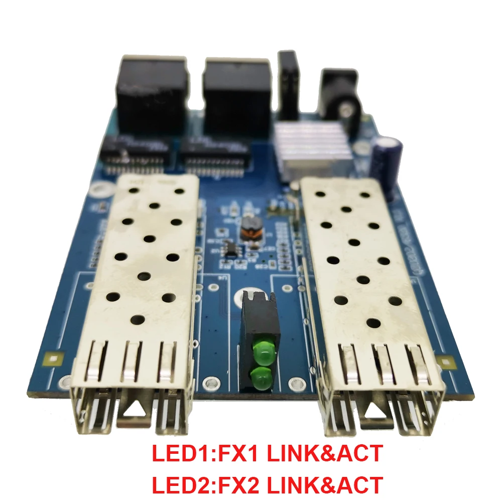 Ethernet коммутатор 2SFP + 2 * Gigabit RJ45 волоконно оптический медиа конвертер один режим UTP