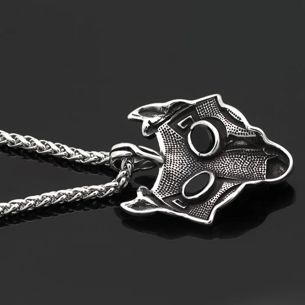 Men stainless steel viking oidn wolf head pendant necklace | Украшения и аксессуары
