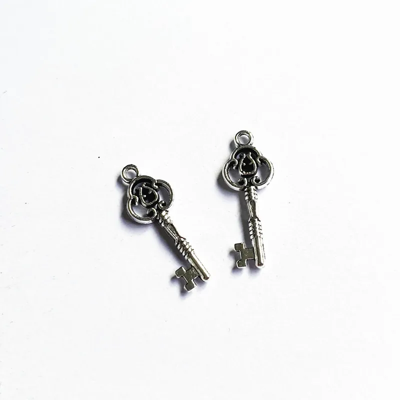

30pcs Small Key Charms Pendants Tibetan Silver , DIY Handmade Necklace Earring Aesthetic Accessories Jewelry Making Supplies