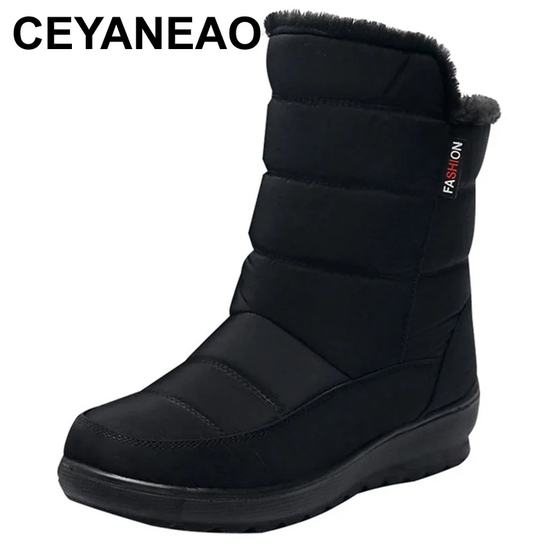 

Женские ботинки CEYANEAOWomen 2021Fashion, водонепроницаемые зимние ботинки, женская повседневная легкая теплая зимняя обувь