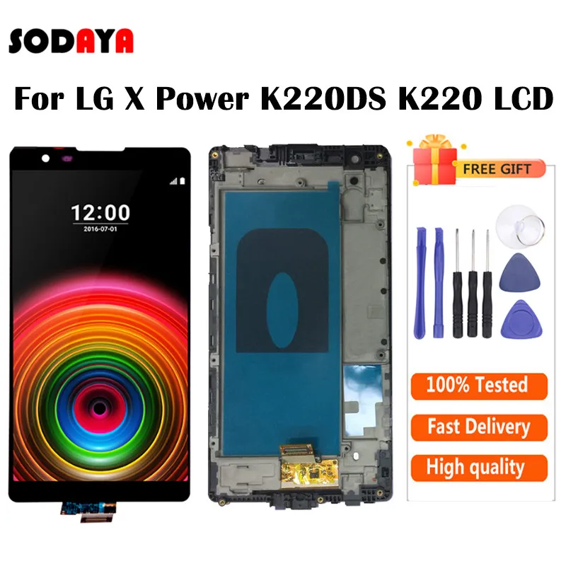 lg x power дисплей Полный ЖК со встроенной батареей для LG X Power X3 K220ds K220dsK K210 K450 K220 с
