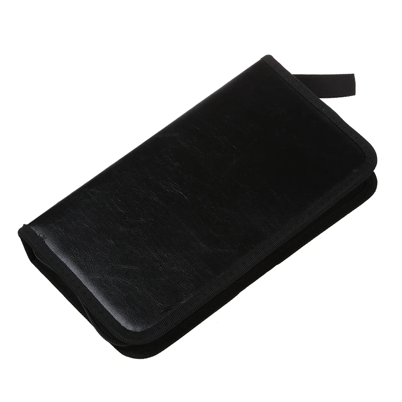 

80 VCD DVD CD Faux Leather Case Storage Holder Organizer Black