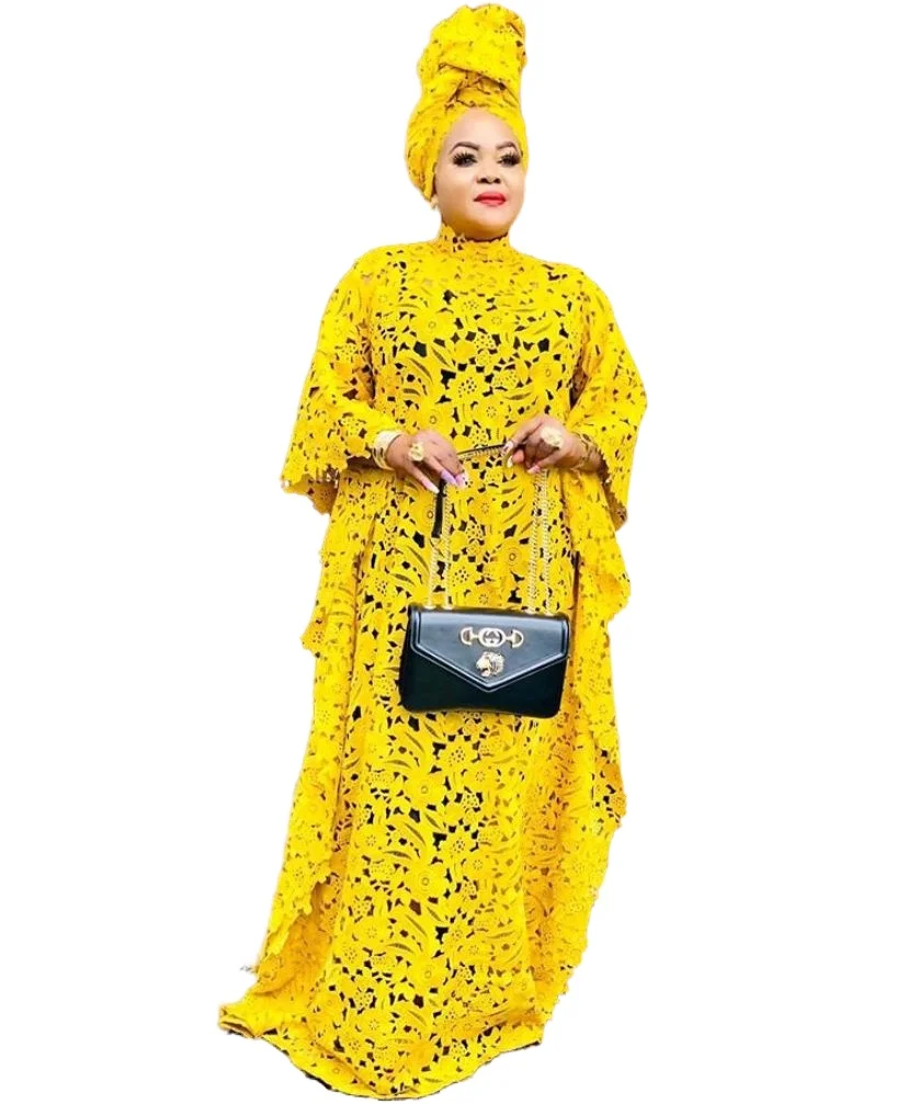 

African Dresses for Women 2021 Muslim Long Dress High Quality Length Fashion African Lace Dress for Lady Africa Clothing