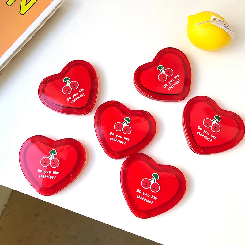 Ins girl love cherry двухстороннее зеркало карманное зеркало портативный флип мини труба студенческое зеркало для макияжа