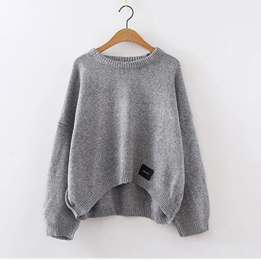 Свитер Женский вязаный осенне-зимний с круглым вырезом | Женская одежда