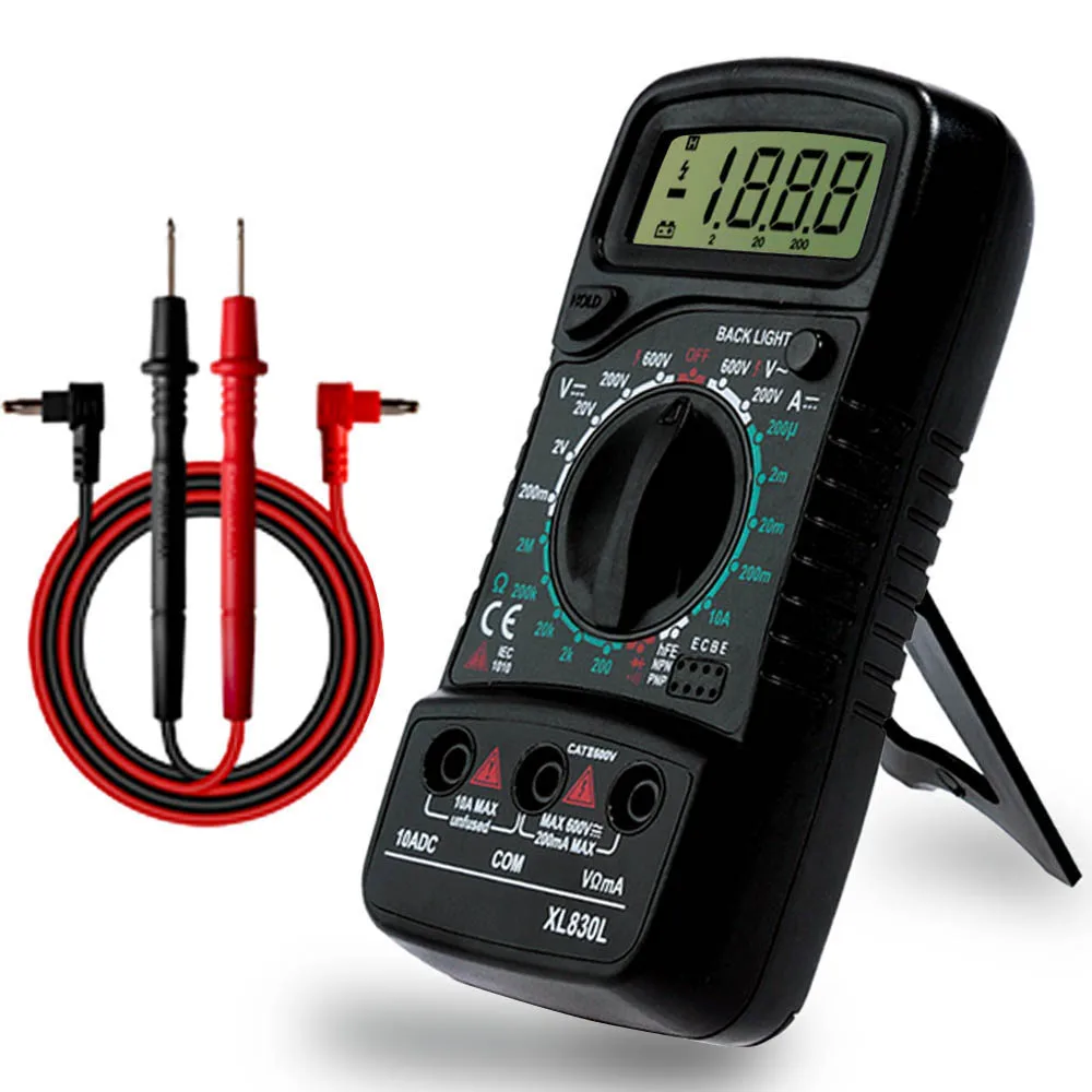 LCD Digital Multimeter with Backlight Handheld Multi Tester 1999 XL830L AC/DC Voltage Amp Current Resistance | Инструменты