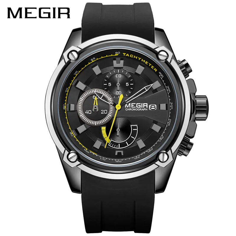 

MEGIR Brand Luxury Men's Chronograph Sports Watch Men Military Army Waterproof Quartz Wristwatches Male Clock Relogio Masculino